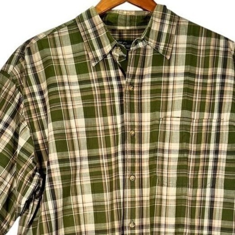 Moose Creek Men's Casual Short Sleeve‎ Button Up Shirt Green Size Large Tall